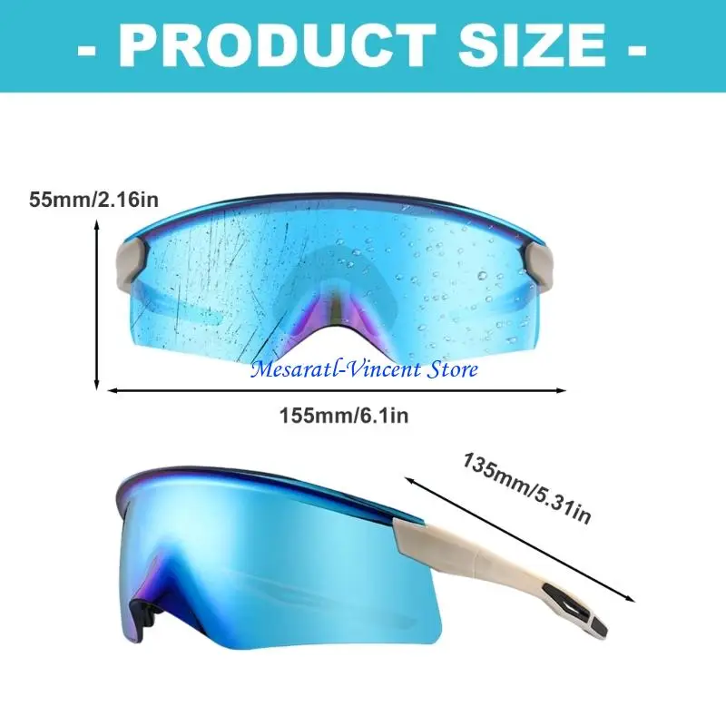 A70F Stilvolle, vielseitig einsetzbare Biker-Brille mit verbesserter Klarsicht- und Schlagfestigkeit. Fahrradbrille aus für den – Detail 6