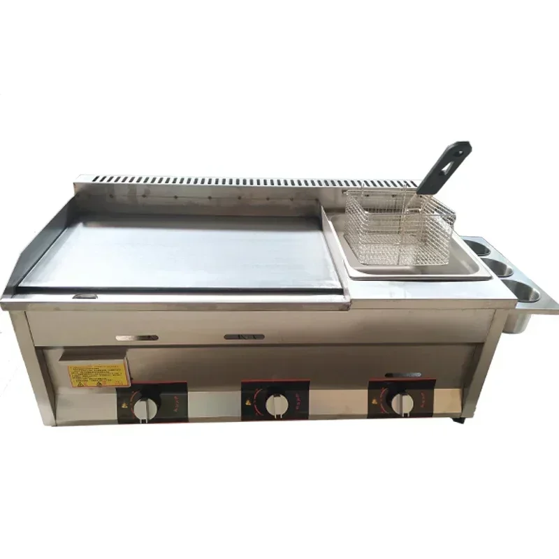 Desktop Electric Gas Frying Pan Stainless Steel Combination Oven Frying Pan Grilled Squid Machine Pancake Machine Hand Cake Mach