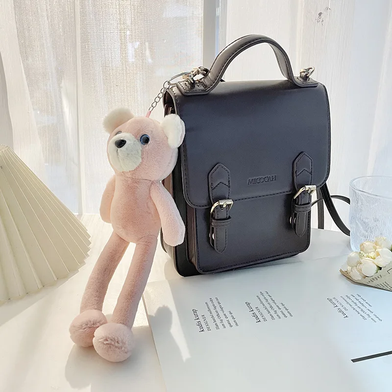 25CM Cute Cartoon Plush Doll Long Legs Bear Doll Girls Satchel Accessories Couple Kawaii Backpack Keychain Pendant Kid's Gifts