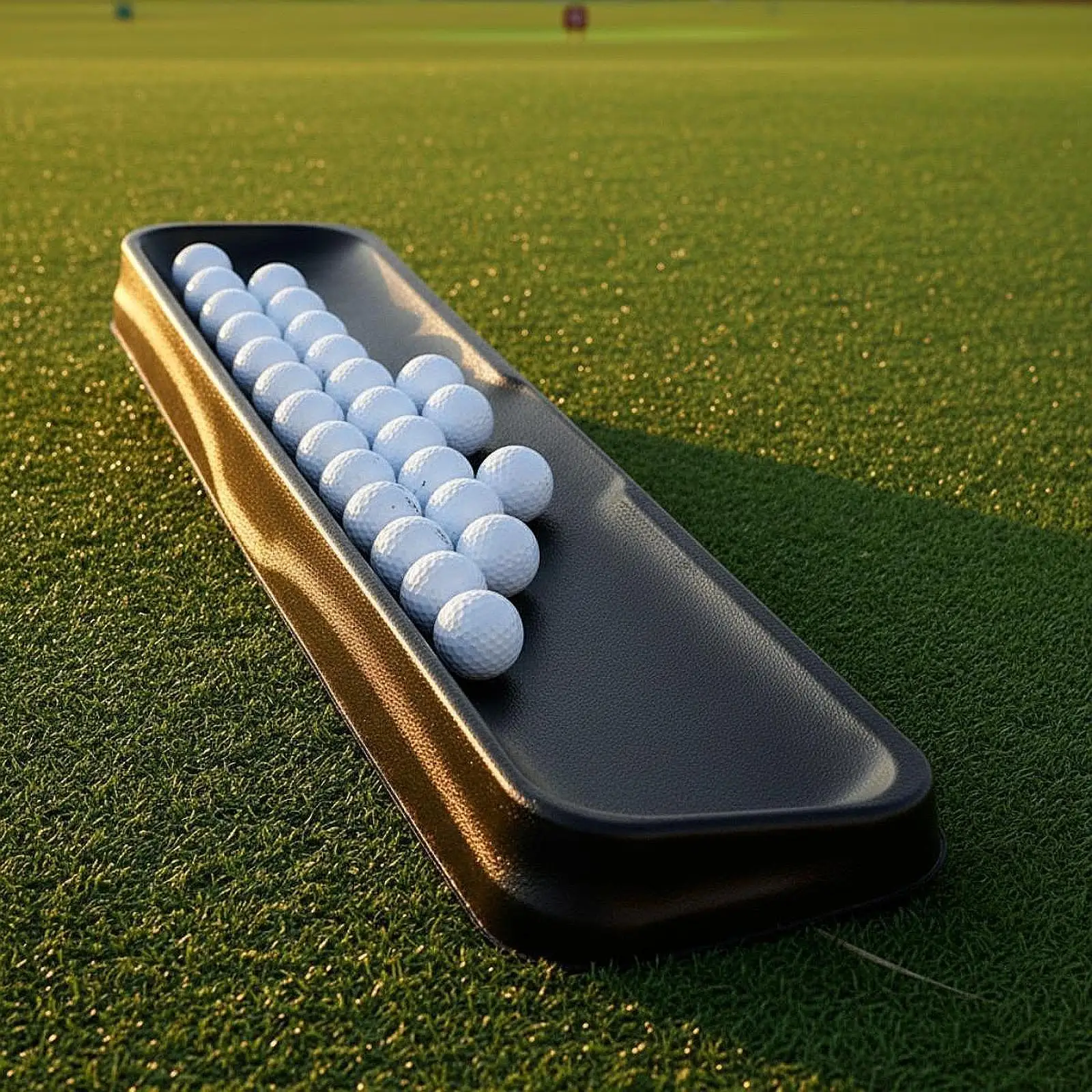 Golf Ball Holder Box Large Capacity Stable Storage Tray Black for Golf Net Practice Indoor Outdoor