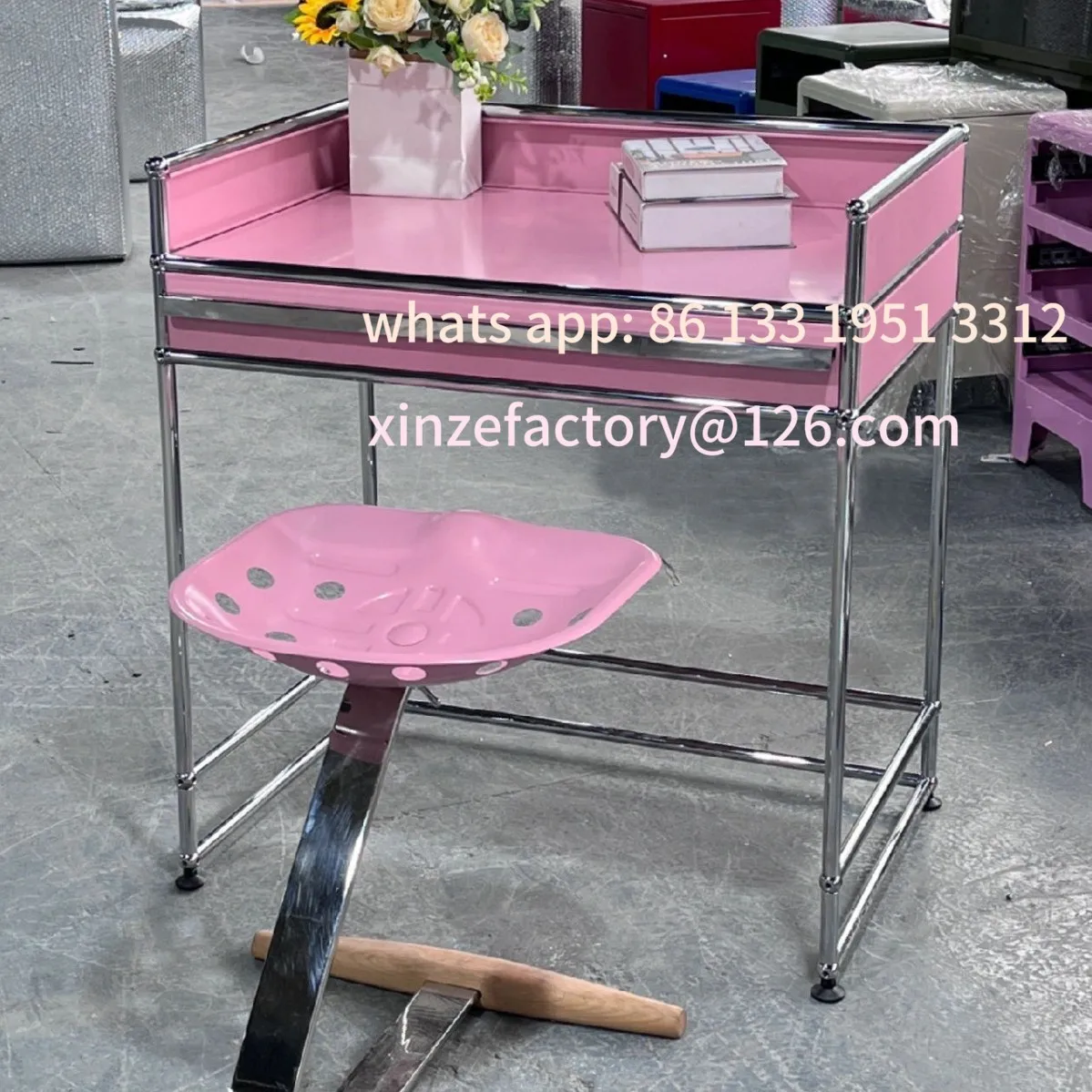 

Customizable USM Module Combination Makeup Table Bedroom Desk Computer Desk Stainless Steel Corner Table Locker Dresser