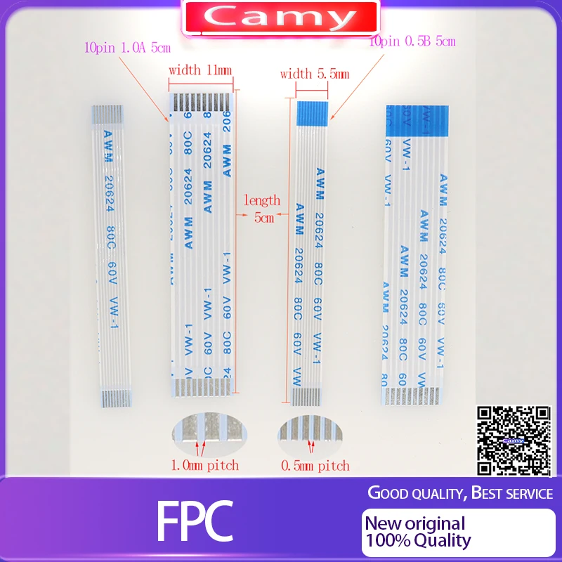 AWM 20624 80C 60V VW-1 FFC FPC Flat flexible cable 0.5MM 4 5 6 8 10 12 14 16 18 20 22 24 26 28 30 32 34 36 38 40 45 50 54 60 Pin