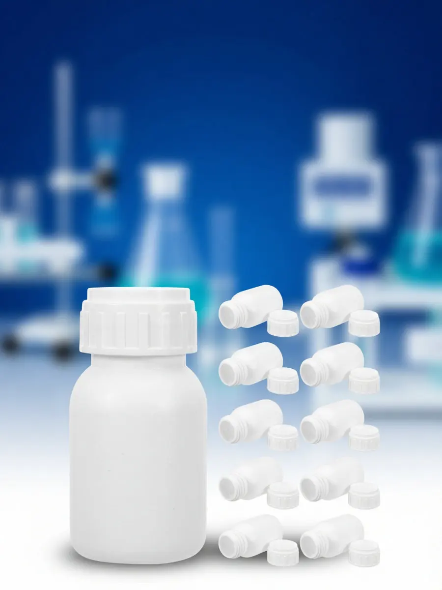 50Ml Thick Wall Fluorinated Hdpe Laboratory Reagent Bottle Wide Mouth Chemical Storage Spill Resistant Screw Sample