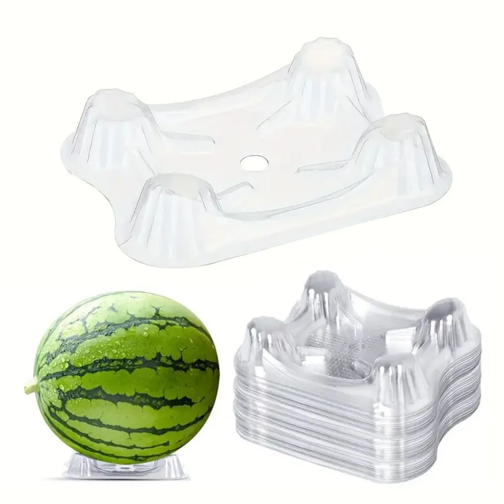 20/50Pcs Plastic Watermelon Holder Thickened Transparent Plastic Planting Pad Round Groove Shape Anti-Rotten Design