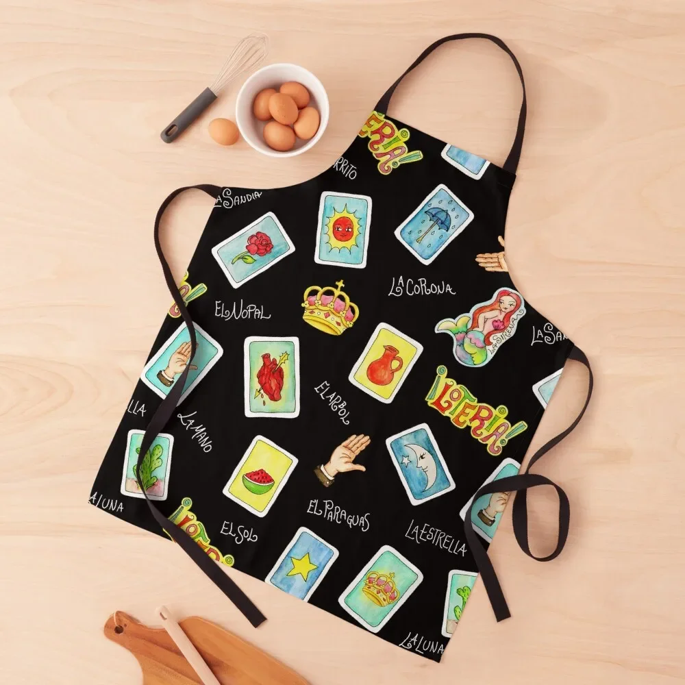 

Loteria cards and symbols Apron Household Items Barber Apron