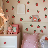 1PC Cute Berry Self Adhesive Wall Stickers Simple and Sweet Room Bedroom Background Wall Decoration Stickers