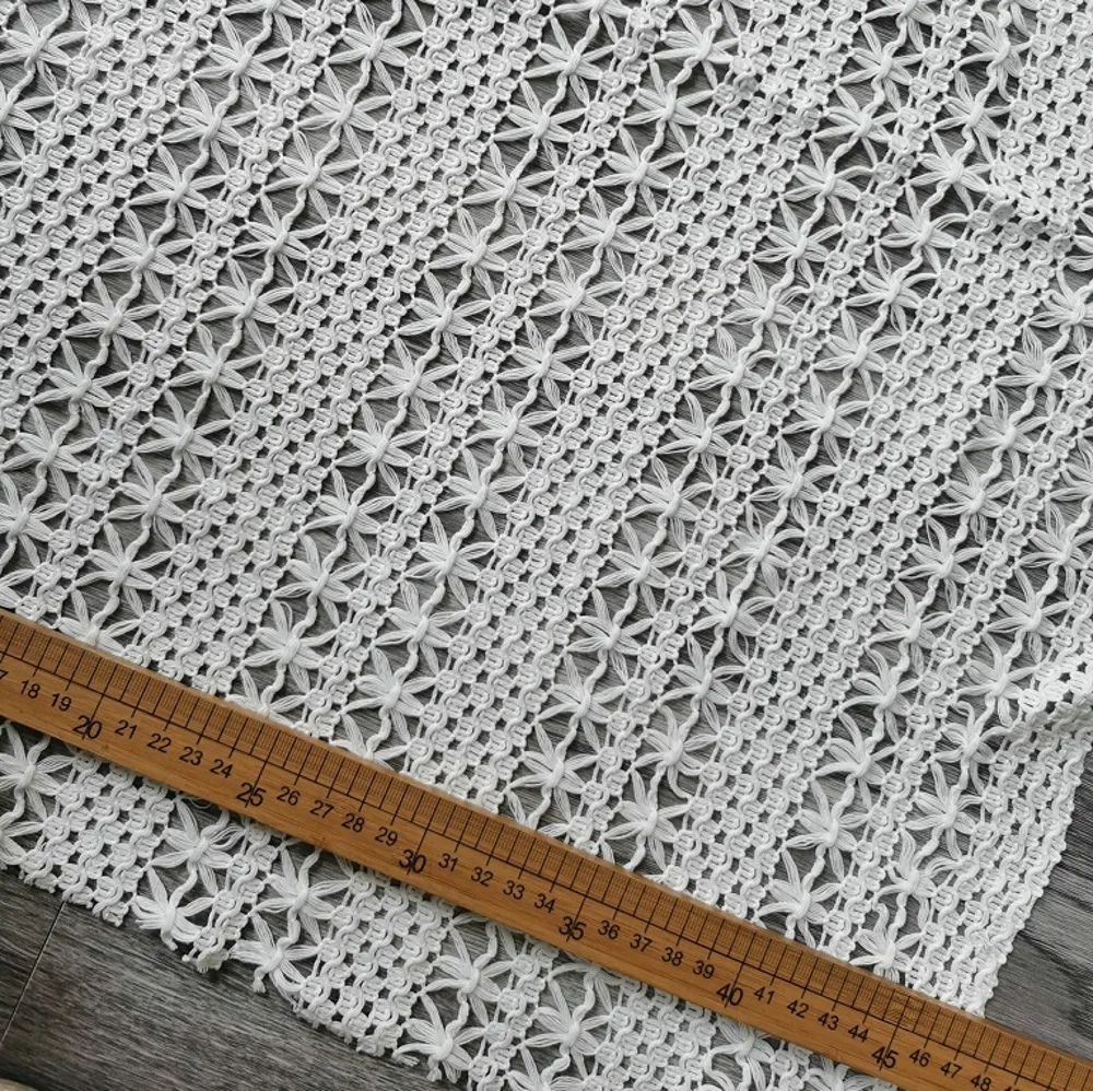 2024 Hollow Hole Embroidery Punched Crochet cotton Cloth Embroider Guipure Lace For Designer Fabric Sewing By Meter Liquidation