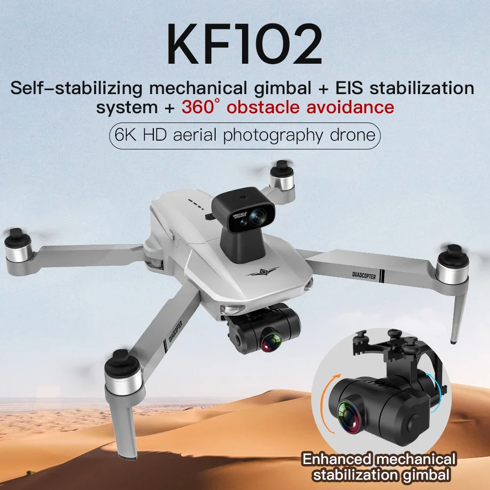 KF102MAX Dron 4K Profesional with HD Camera 5G WiFi GPS 2-Axis Anti Shake Gimbal Quadcopter Brushless Motor Drone with Camera