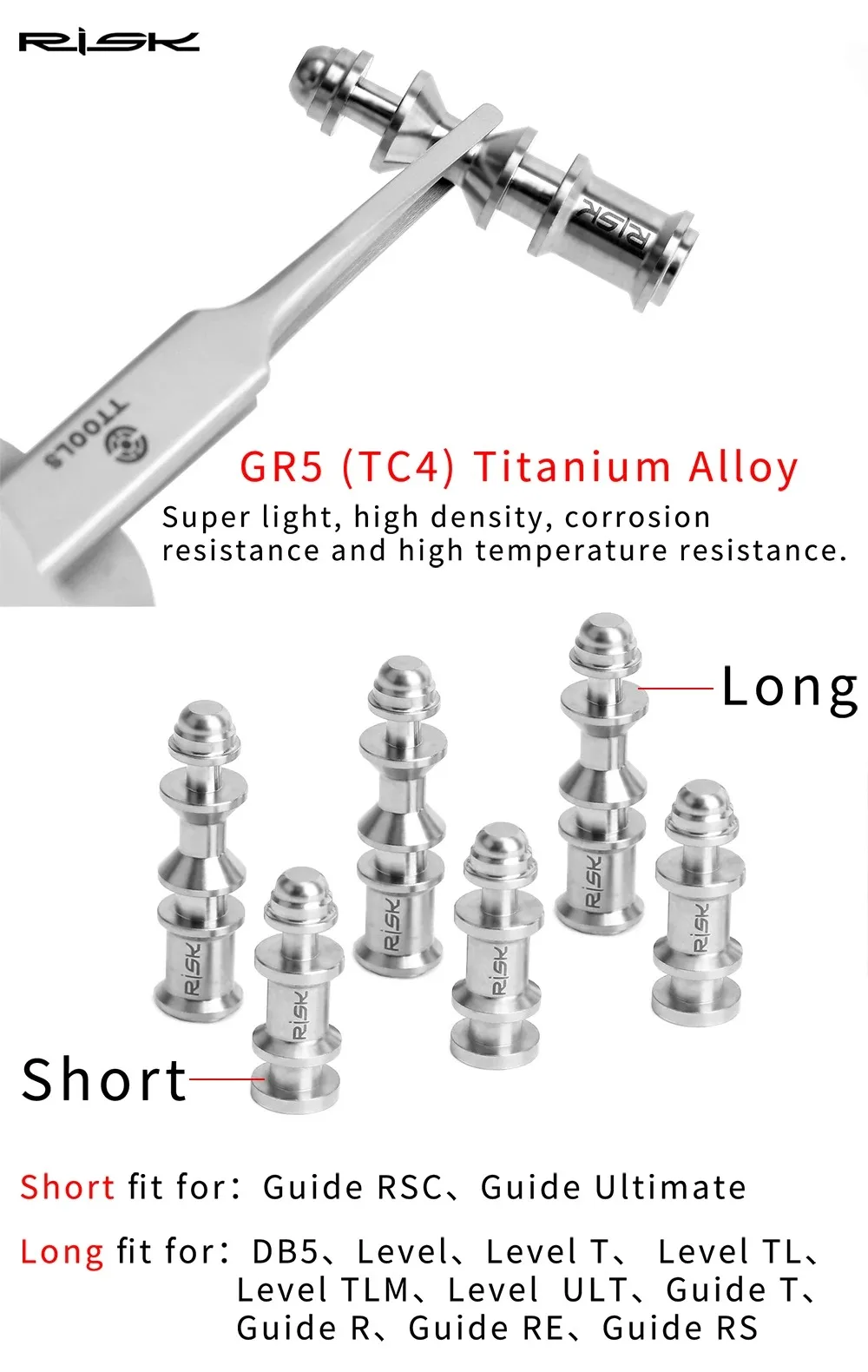 RISK Bike Titanium Bremshebel-Kolben-Reparatur-Kit für SRAM AVID Guide R RE RS RSC DB5 Level T TL – Detail 4