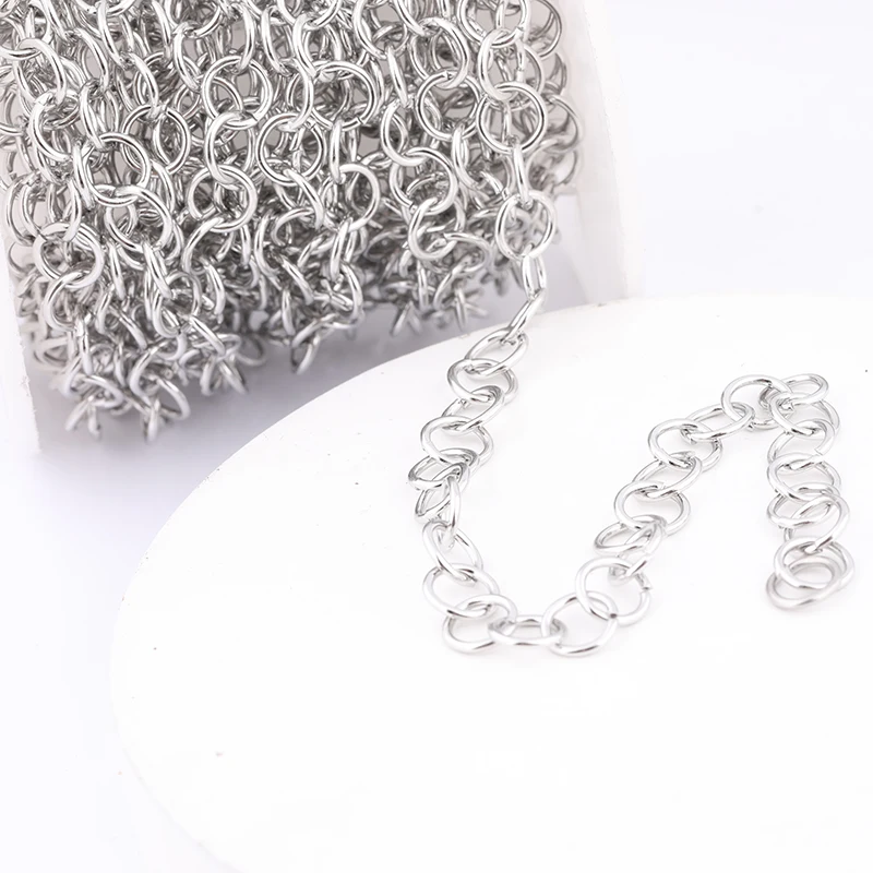 5meters/Roll Stainless Steel Necklace Extended Tail Chains Diy Bracelet Extension Chain For Jewelry Making Supplies 7x1mm