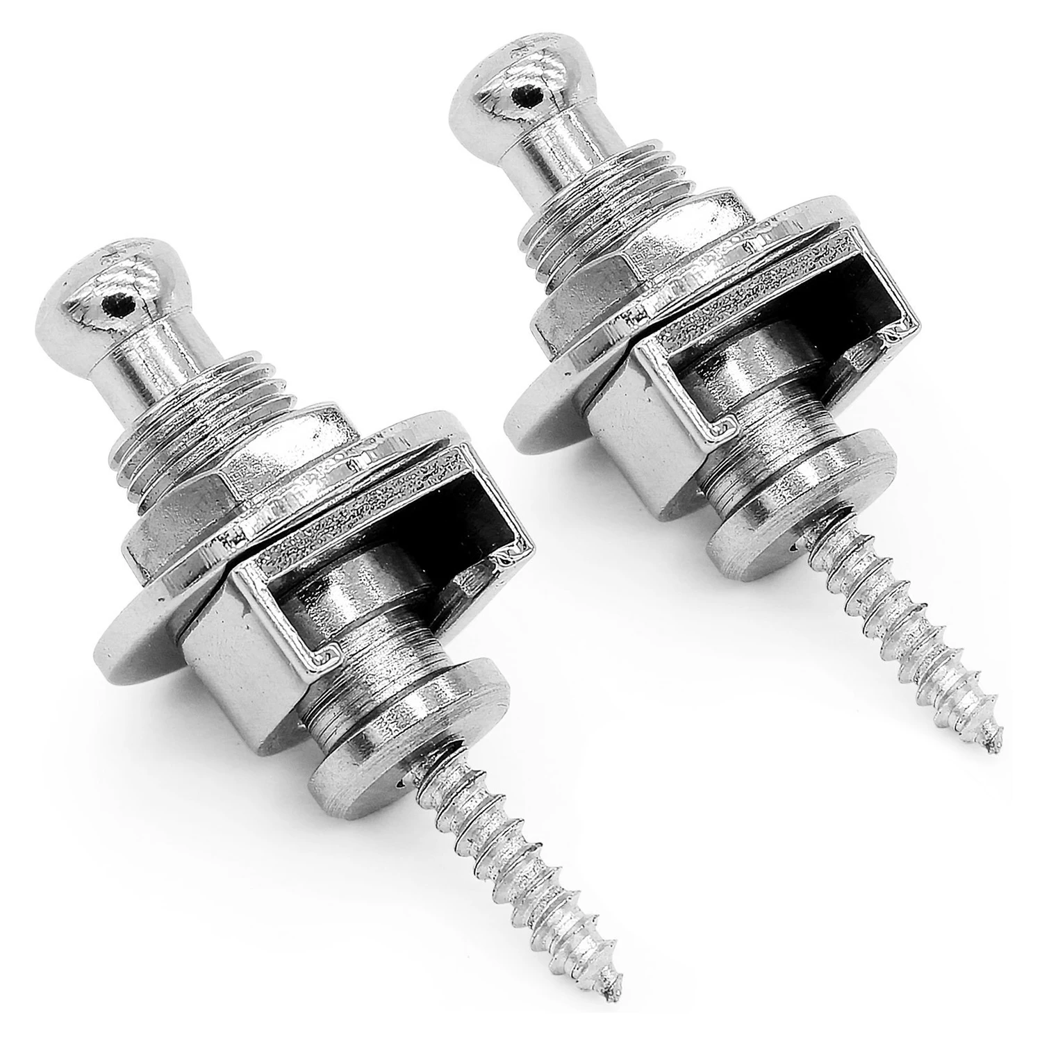 Premium Locks and Buttons Security Quick Release Straplocks Strap Retainer System Nickel (Pack of 2)