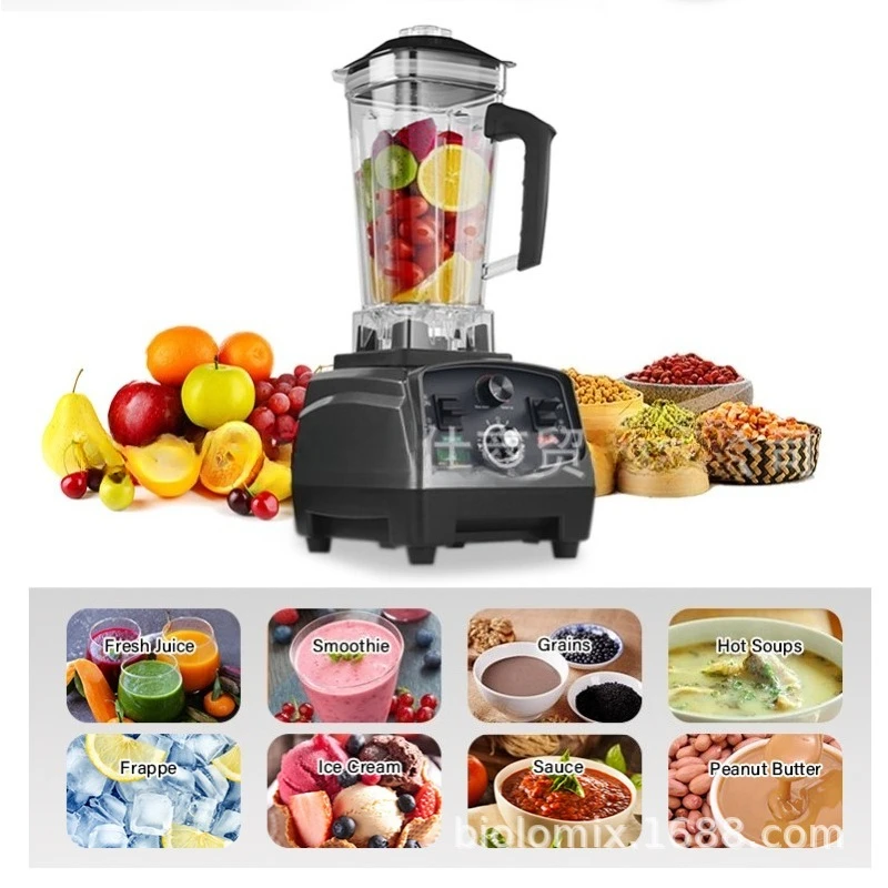 Multifunctional Timer Blender Mixer, High Speed Electric Countertop Food Processor For Smoothie Juice Food Making