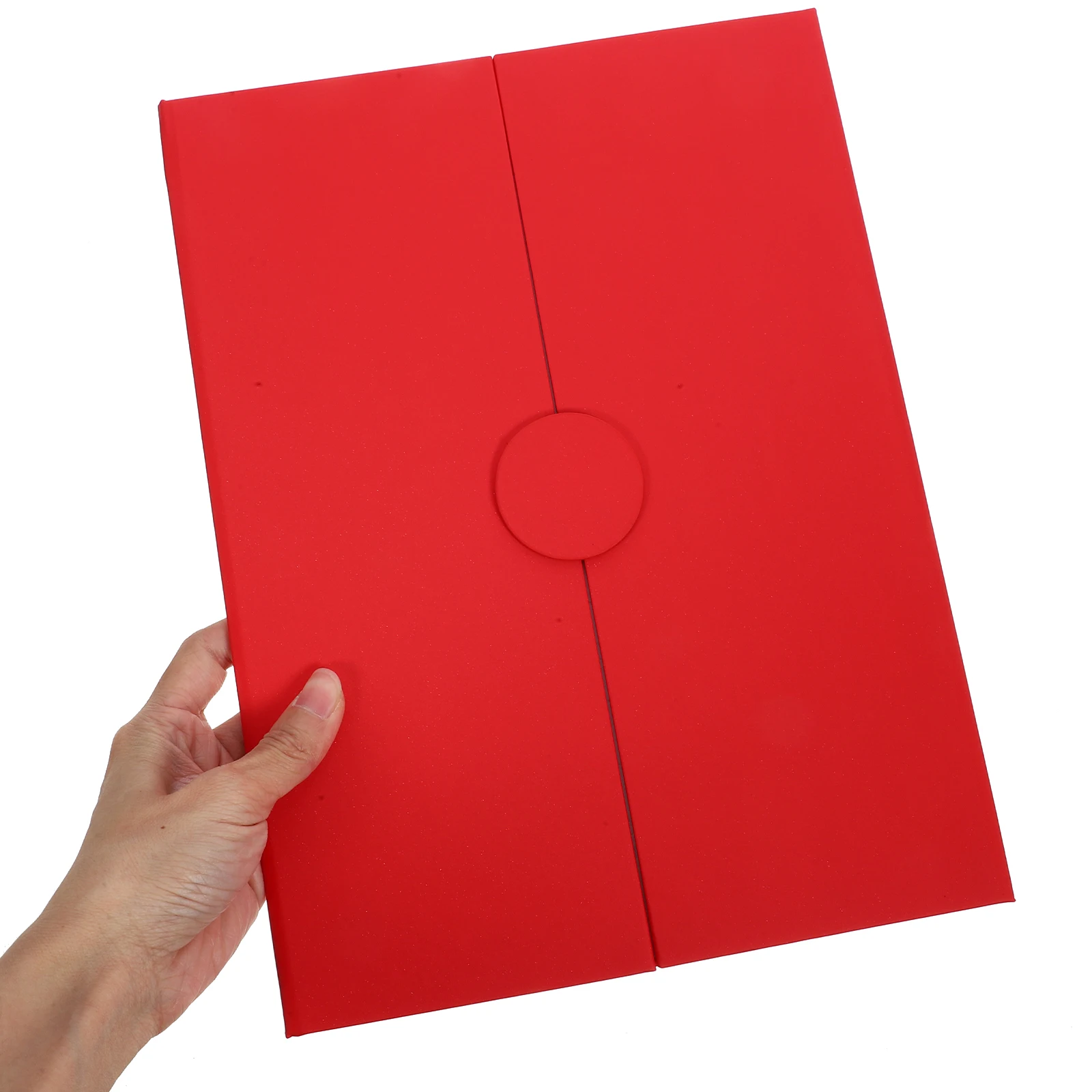 

Certificate Cover Blue Pearl Round Button -fold Document Protector Folder Poster Case Elegant Paper Holder