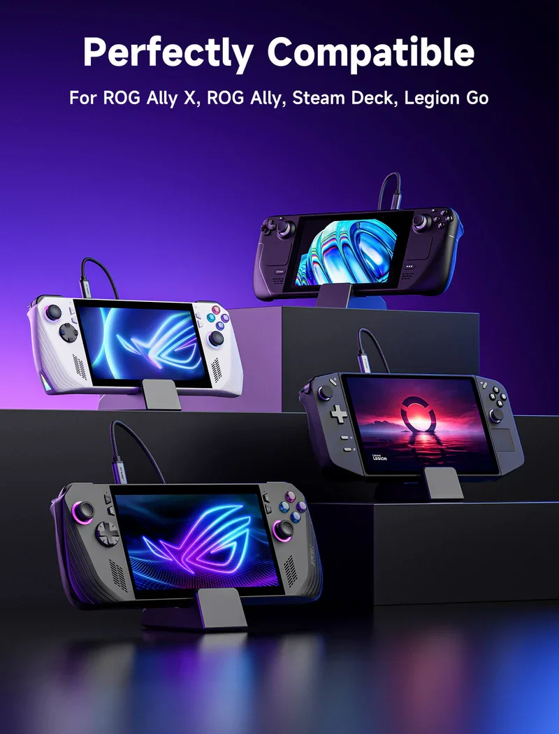 Caricatore USB-C 65W Per ASUS ROG Ally, Xbox Ally X, Steam Deck, Switch, MSI Claw, Legion Go, GPD, AYANEO E OneXPlayer - 5