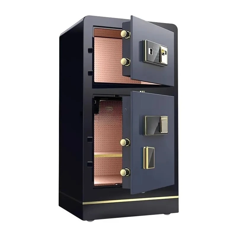 55Double Door Fingerprint Password All Steel Office Double Door Anti-theft Safe Deposit Box Intelligent Fireproof Cabinet
