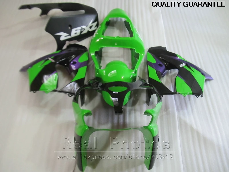 

Plastic Fairing Kit For Kawasaki ZX9R 02 03 Green Black Bodywork Fairings Set 2002 2003 Zx9r BN09