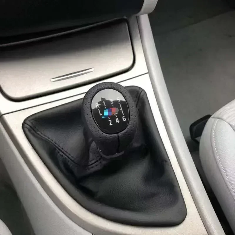 Skórzany pokrowiec na dźwignię zmiany biegów do BMW E30 E36 E39 E46 E81 E82 E87 E88 E90 E91 E92 E93 E60 Obroża z ramką