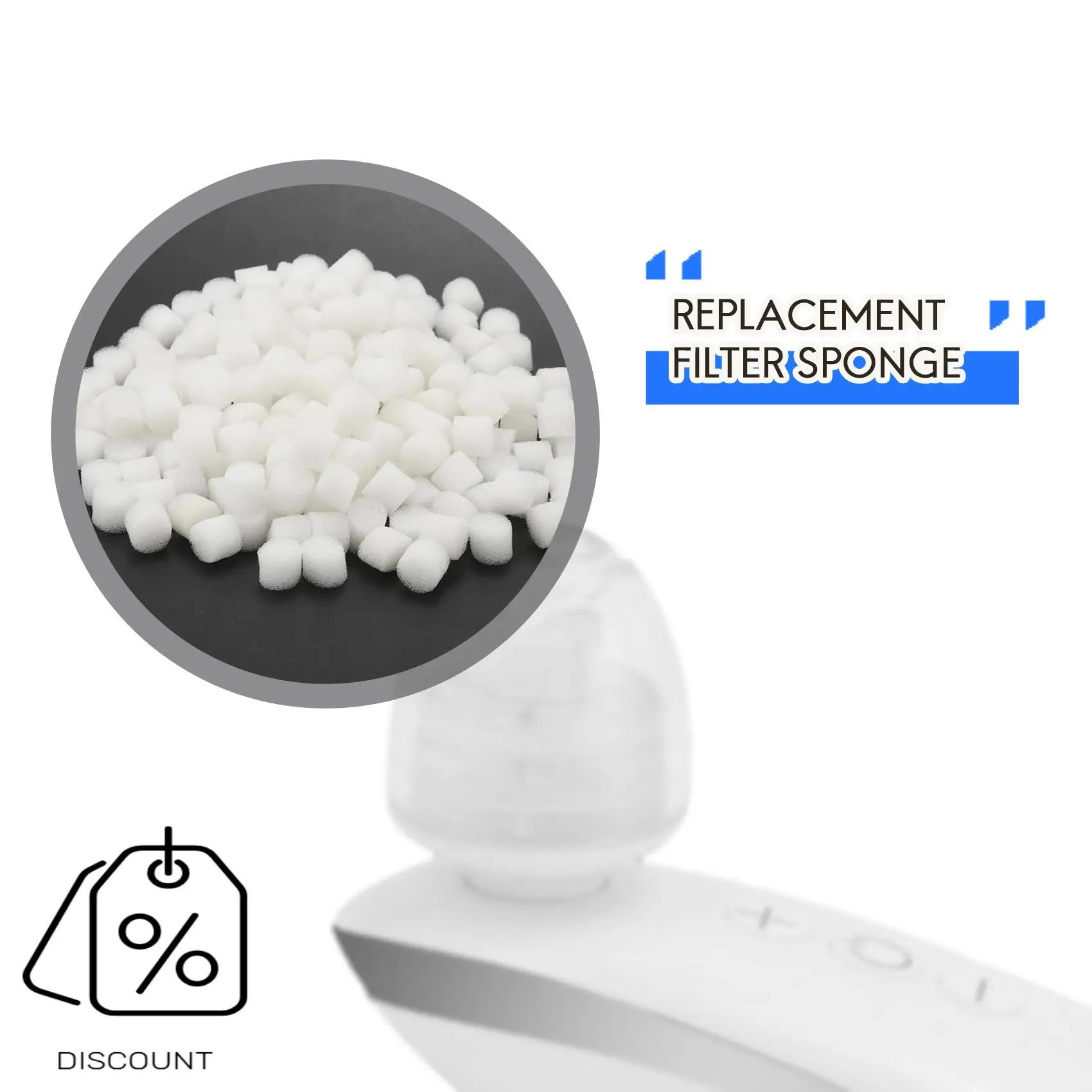 A83G-300Pcs Replacement Filter Sponge For Pore Cleaner Blackhead Remover Suction Machine Accessories