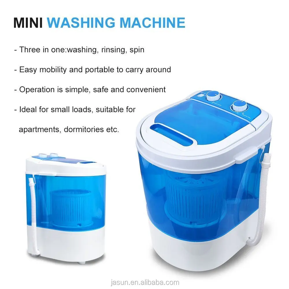 Homeleader W01-012 Mini Washing Machine, Portable and Compact Laundry Washer with 6.6lbs Capacity, Single Tub, Blue and White