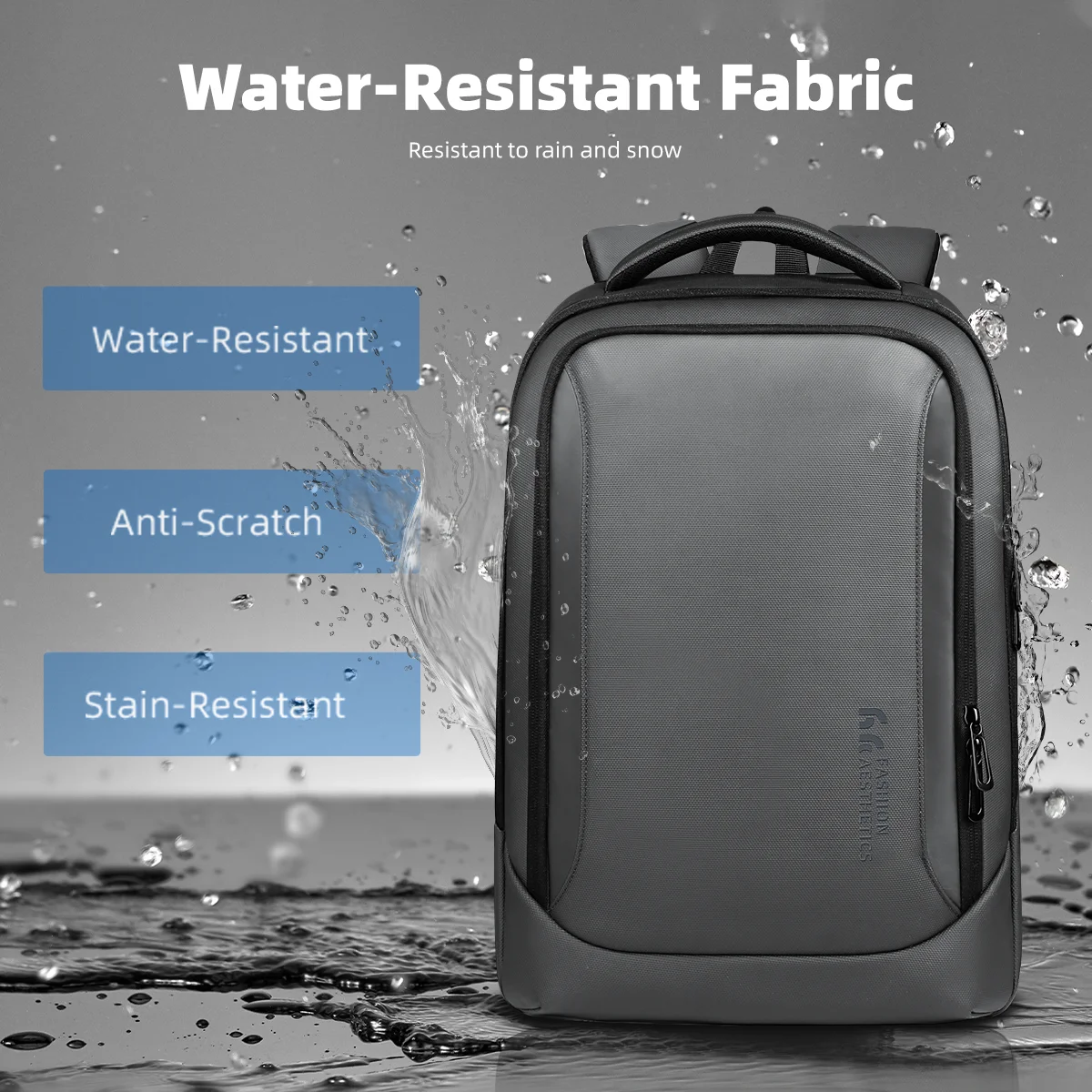 حقيبة ظهر رجال الأعمال من HcanKcan، حقائب كمبيوتر محمول متعددة الوظائف، سعة كبيرة، حقيبة ظهر للسفر، حقيبة مدرسية مقاومة للماء مع منفذ USB #4