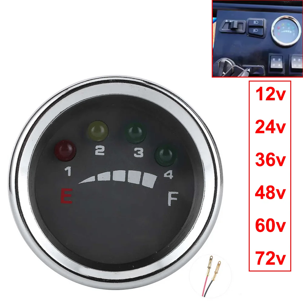 12V 24V 36V 48V 60V 72V LED Battery Capacity Indicator Display Gauge Meter for eBike Electric Solar Boat Golfcart ATV Forklift view 6