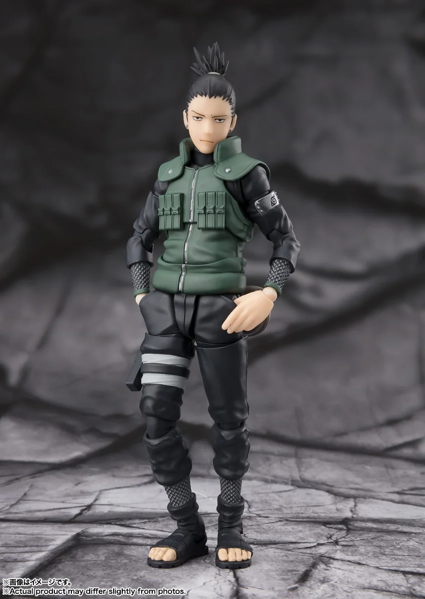 Stock Original Anime Figure Bandai S.H.Figuarts SHIKAMARU NARA -Brilliant Strategist- Naruto Action Figurine Toys Model Doll