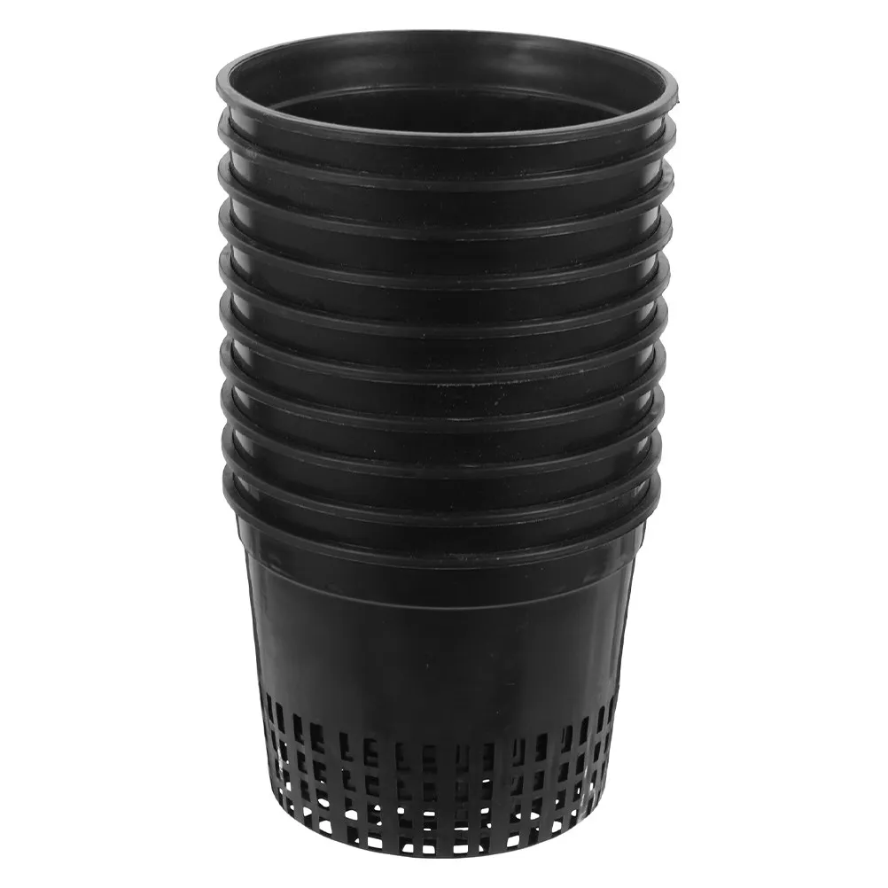 10Pcs Garden Slotted Mesh Net Cups Hydroponic Aquatic Planter Pots for Balcony Cultivation Space Saving Root Aeration Drainage