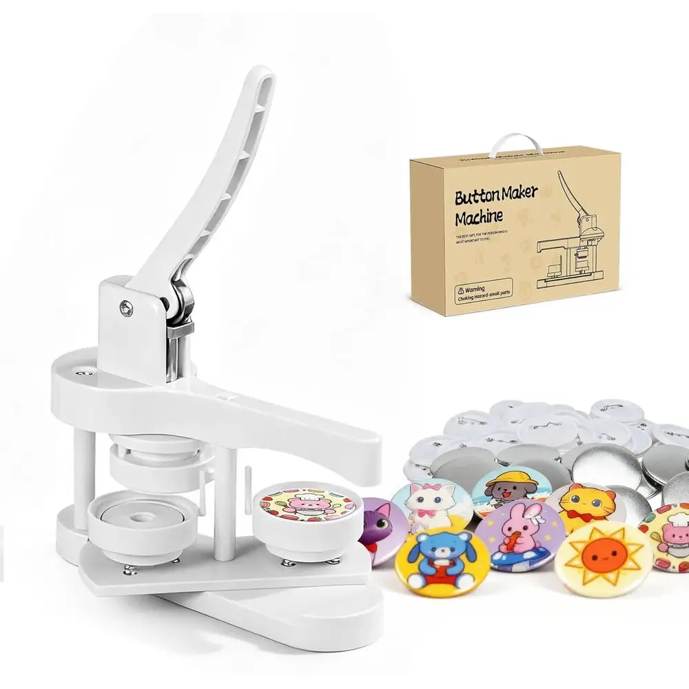 

Button Maker hine 58mm, Proional Badge Mg Kit with 50 Parts, No Installation DIY Badge Maker, Pin Prhine, Kids Crat Kit or Crats