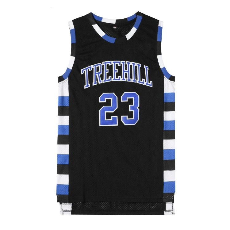 Treehill 23 Scott Basketball Jersey White Outdoor Sportswear Hip Hop Culture Embroidery Sweat Absorption Net Hole Design