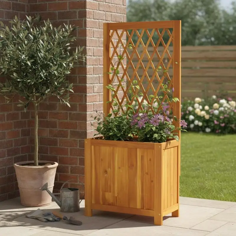 Potager surélevé 55x29.5x132 cm. Il est robuste et durable, idéal pour la culture de fleurs, de verdure et de légumes.