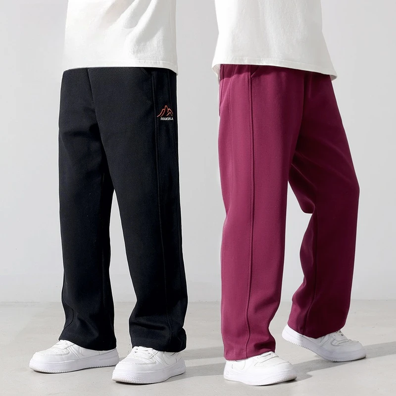 

Kids Wide Leg Sweatpants High Waist Embroidery for Daily Wear Casual Outings School Sports Comfortable Trousers Street Style 8 Y