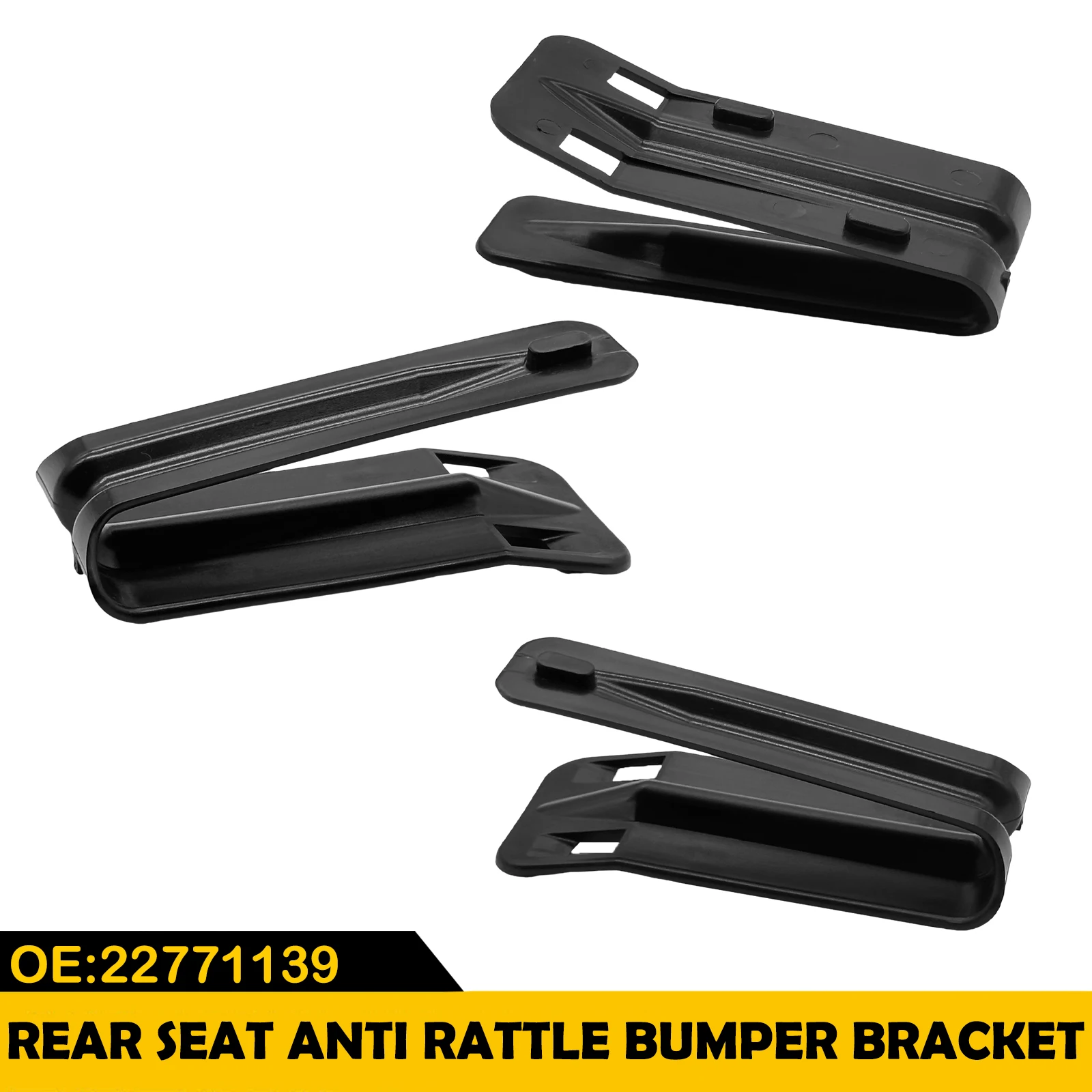 3pcs Rear Seat-Anti-Rattle Bumper Cushion Bracket Fit for Silverado Sierra 1500  22771139