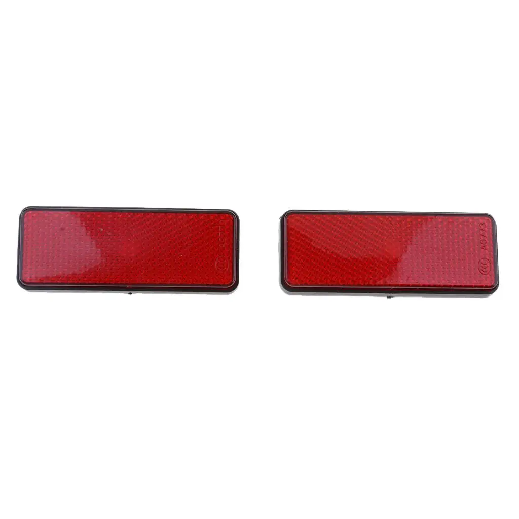 2 Sets Plastic Rectangle Reflective Reflector Motorcycle ATV Bike Scooter