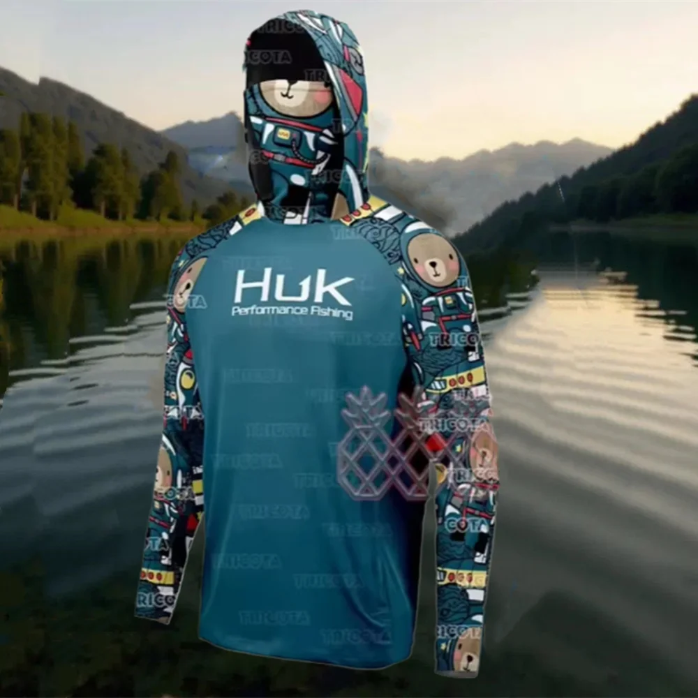 huk-フィッシングシャツ-長袖-抗uv-フィッシングフード付きシャツ-フェイスマスク付き-魚釣り服-アウトドア-日焼け防止-tシャツ-upf-50
