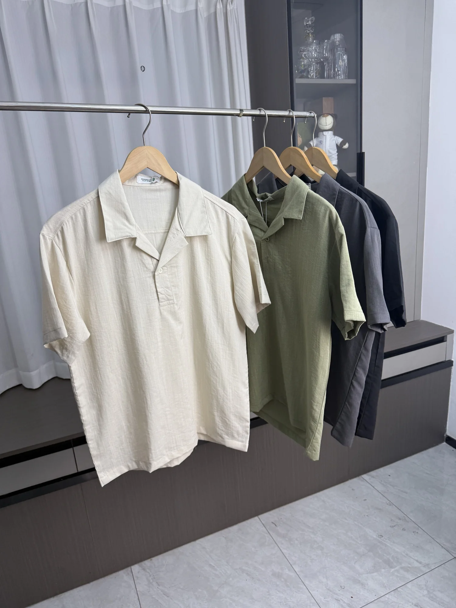 

Quick Dry Cuban Collar Short Sleeve Shirt Men's Summer Sportswear Casual Breathable Fashion Urban Style Youth Daily Wear