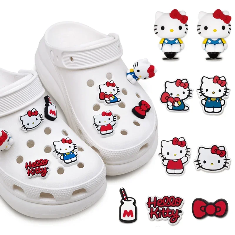 2024 New Sanrio Hello Kitty Shoe Buckle Accessories Kawaii 3D DIY Shoe Flower Cartoon Detachable Decorative Buckle Wholesale