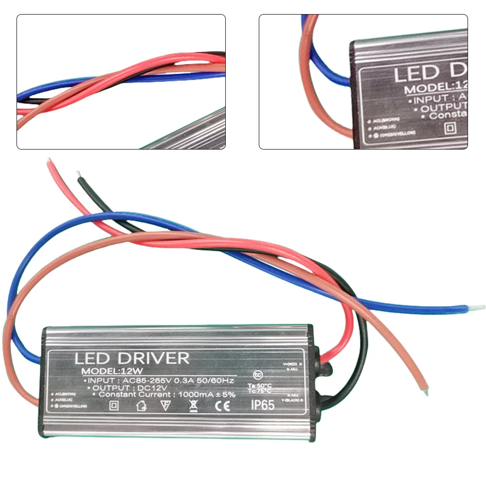 12V LED Transformer Power Supply 85-265V AC To DC Driver For Panel Light Lamp Waterproof Constant Current Adapter