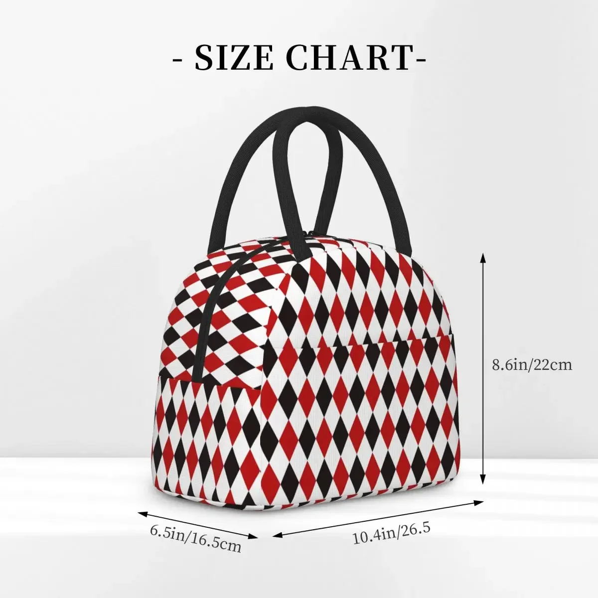Harlequin Plaid Playing Cards Diamond Insulated Lunch Bag for Women Children Portable Food Boxes Thermal Lunch Box Tote