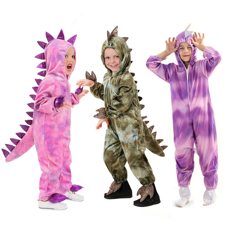 

New Halloween Children's Dinosaur Costumes World Tyrannosaurus Cosplay Jumpsuits Stage Party Cos Suits For Kids Christmas Gifts