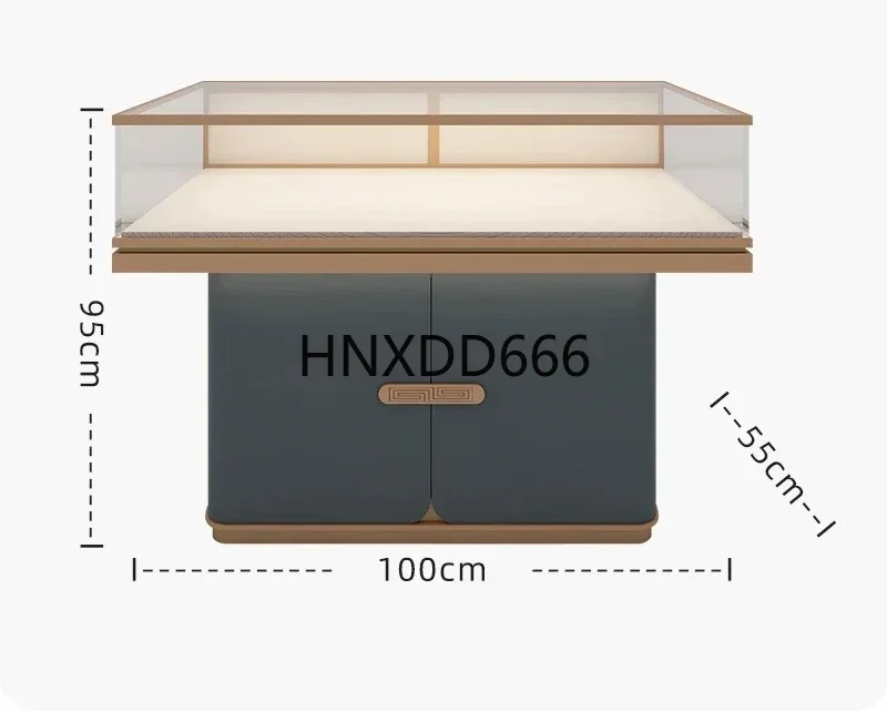 Jewelry store jewelry display cabinet jade glass Chinese gold counter jadeite exhibition hall decoration design