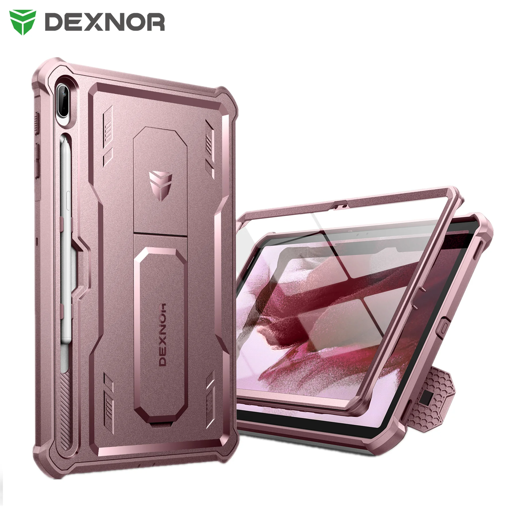 Heavy Duty Shockproof with Pen Holder Full Body Protective Cover for Samsung Galaxy Tab S8+ S7+ With Built-in Screen Protector