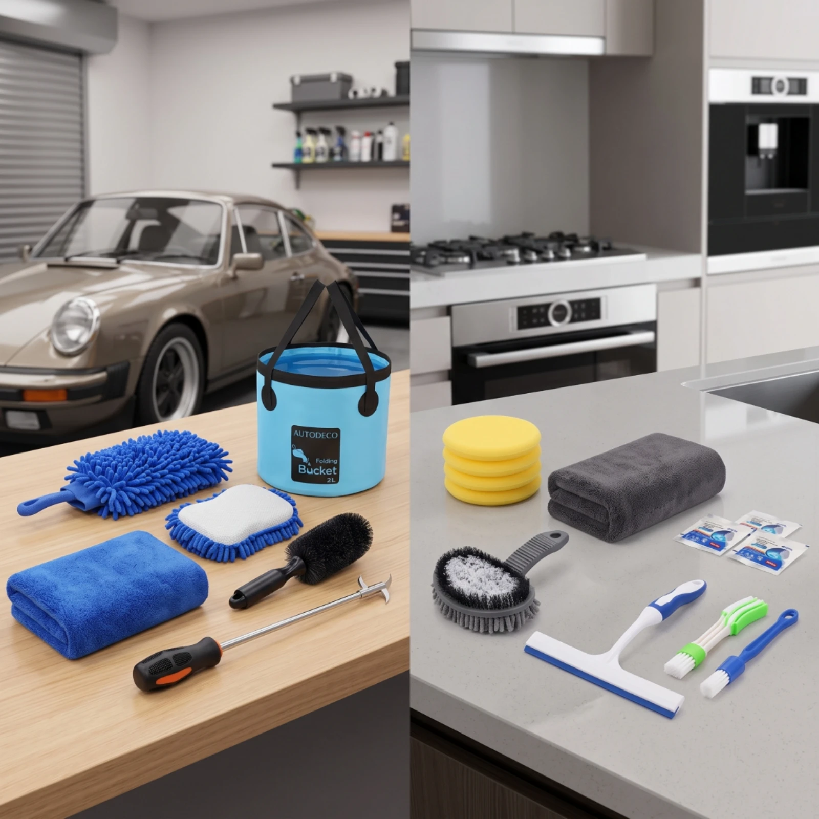 22 Pieces Car Detailing Set with Storage Bag Scratch-Scratch-Resistant Car Wash Kit with Collapsible Pail Auto Cleaning Kit