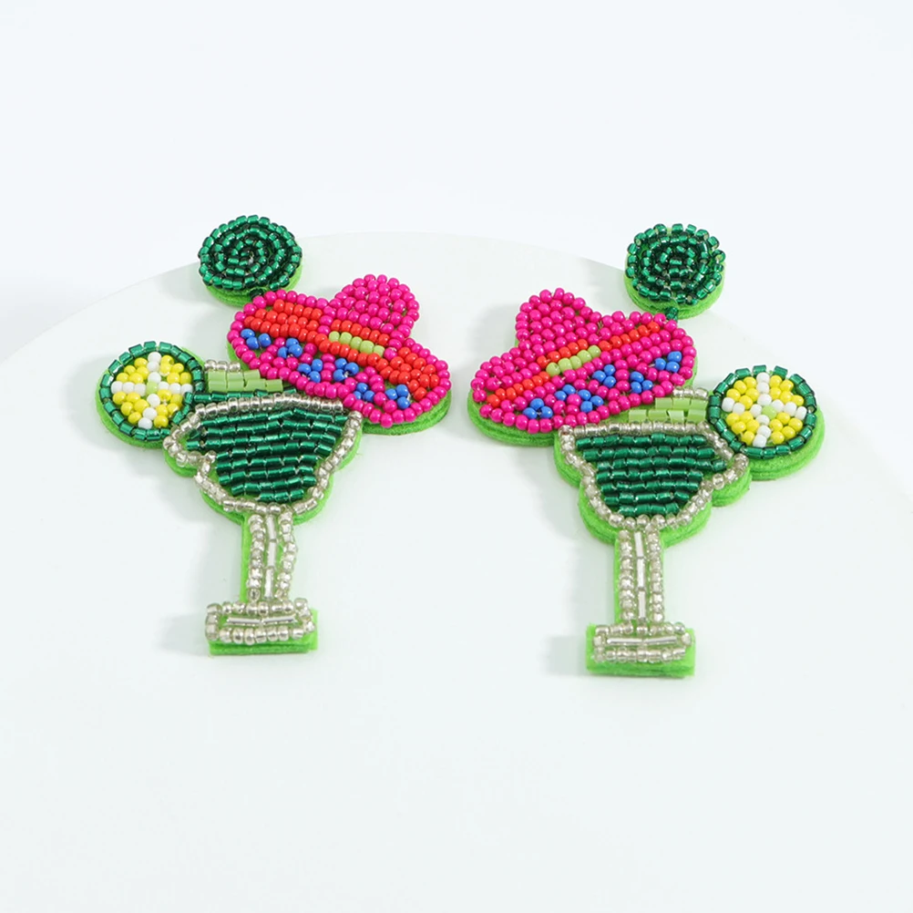 

1Pair Creative Rice Beads Earrings Colorful Bohemian Style Ear Studs Ladies Party Wedding Birthday Ear Accessory Girl Earrings