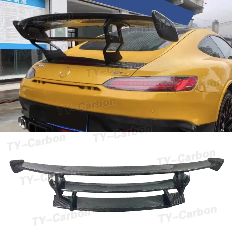 Real Carbon Fiber Spoiler For Mercedes Benz AMG GT GTC GTS GTR Coupe C190 2015-2018 High Quality Rear Wing Trunk Lip Refits FRP