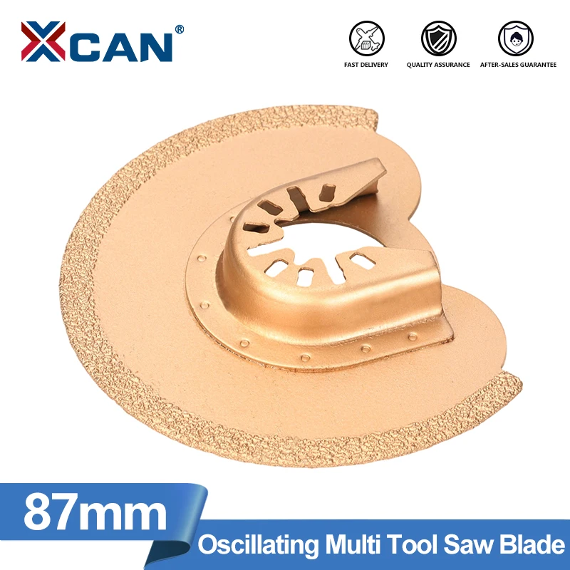 XCAN 1pc 87mm Oscillating Multi Tool Saw Blade Quick Change Half Circle Diamond Cutting Disc Multitool For Power Tools