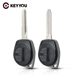 KEYYOU 2 przyciski obudowa pilota z klucz samochodowym obudowa pilota FOB obudowa dla Suzuki grand vitara SWIFT SX4 Alto HU133R ostrze gumowy przycisk Pad