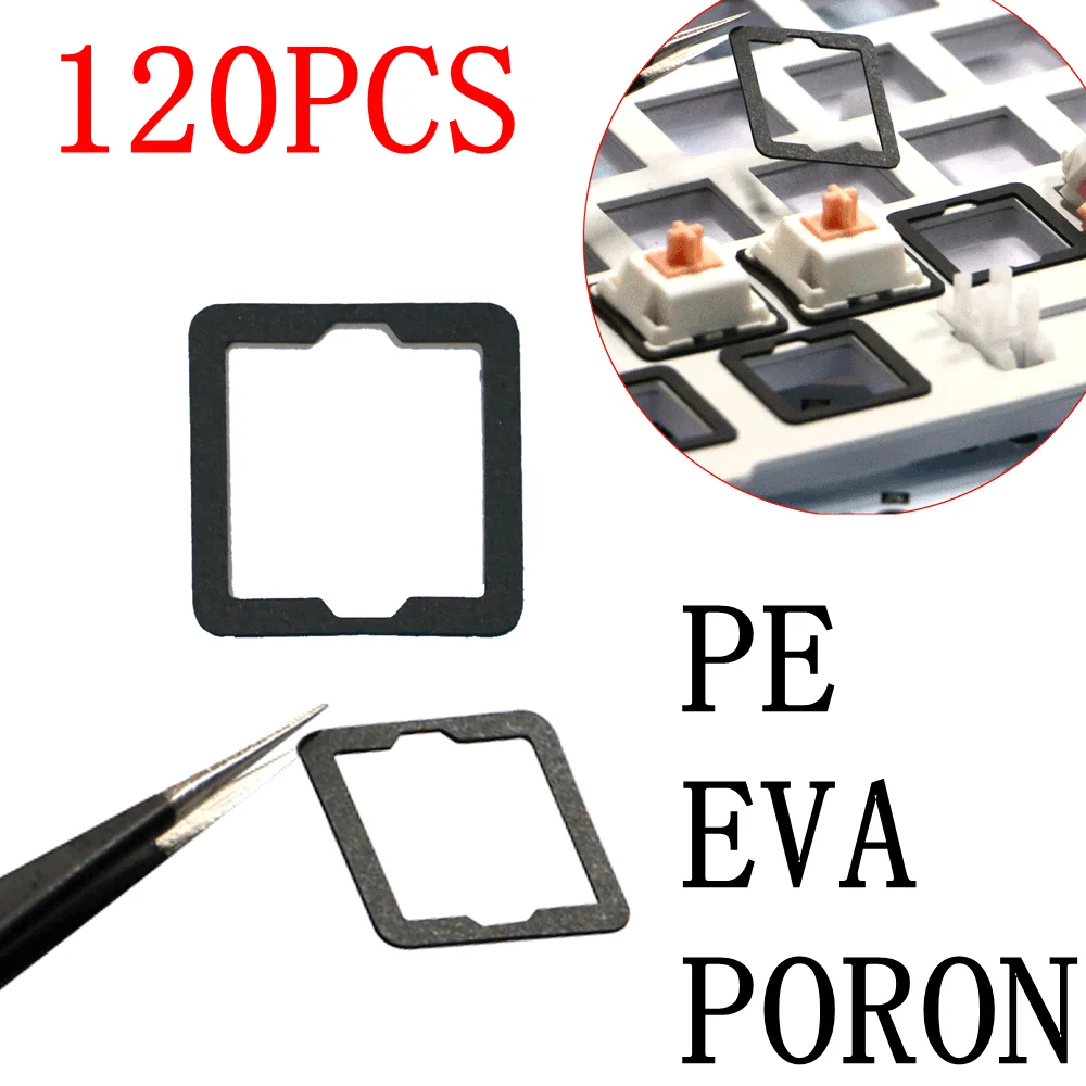 

120Pcs For Hot Swappable Mechanical Keyboard Switch Poron PE EVA Pad Reduce Noise DIY Keyboard Kits Mute Foam Pads