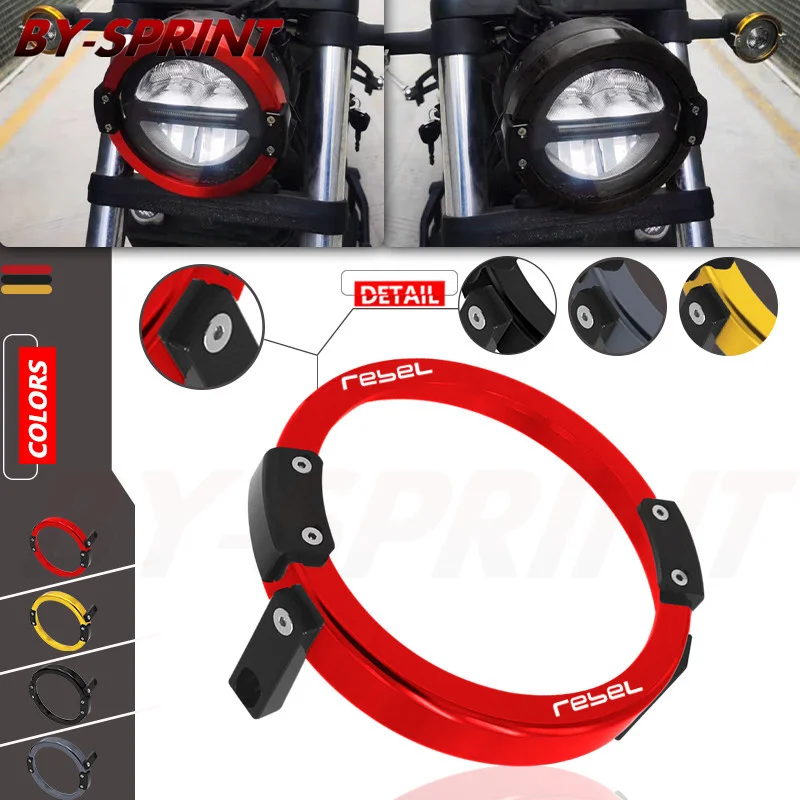 

For Honda Rebel CMX500 CMX300 CMX 500/300 2020-2021 Motorcycle CNC Front Headlight Protection Shield Headlight Guard Cover rebel