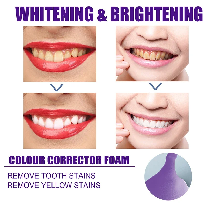 50ml V34 Mousse Toothpaste Teeth Cleaning Whitening Toothpaste Yellow Teeth Removing Tooth Stains Oral Cleaning Hygiene 2024