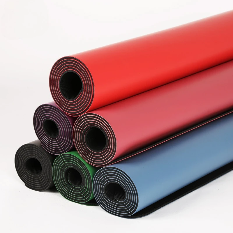Premium PU Rubber Yoga Mat Extra Thick Extra Wide Quiet Shock Absorption Anti Slip Home Fitness Dance Pink Blue Black Green